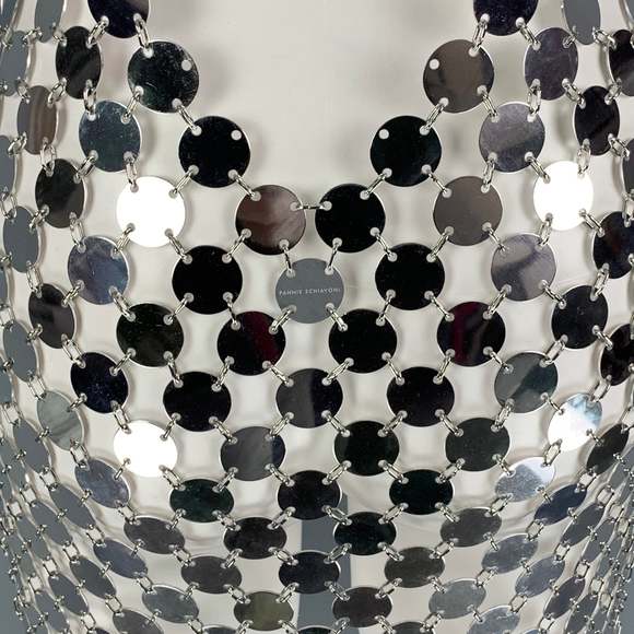 FANNIE SCHIAVONI Silver Metallic Mini Cara Dress - Picture 4 of 4